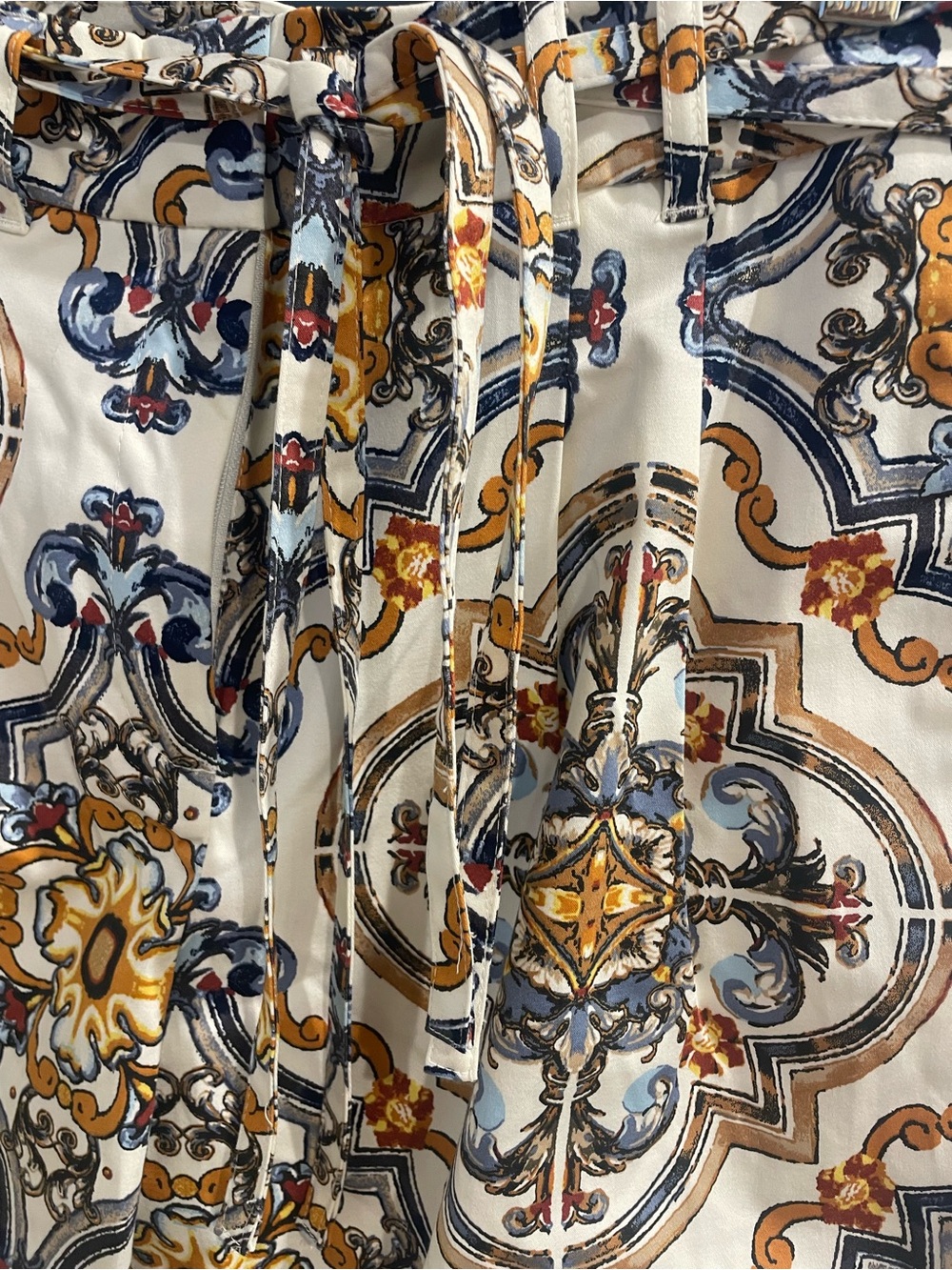 WHBM Printed Tie Waist Shorts Size 4 Mediterranean Resort Style NWT - Picture 7 of 10